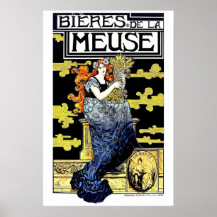 Bières de la Meuse 1896 POSTER DRUCK A5-A1 Auguste