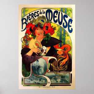 Bières de la Meuse 1897 POSTER DRUCK A5-A1 Alfons