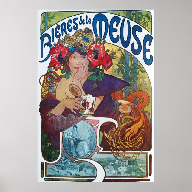 Bieres de la Meuse, Mucha Poster (Vorne)