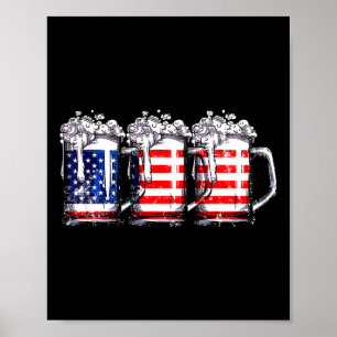 Bierfahne 4. Juli Männer Frauen Merica Dr. Poster