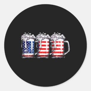 Bierfahne 4. Juli Männer Frauen Merica Dr. Runder Aufkleber