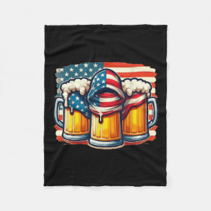 Bierflagge 4. Juli Männer Frauen trinken Fleecedecke