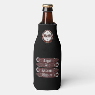 Bierflasche/Flaschenöffner grau/weiß Flaschenkühler