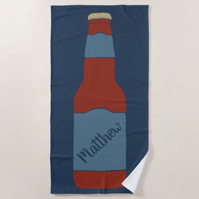 Bierflasche Grafik Personalisiert Strandtuch (Vorderseite)