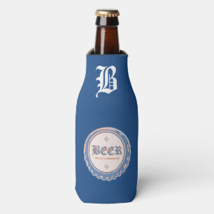 Bierflasche-Kappen-Blau/Weiß Flaschenkühler