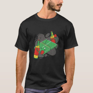 Bierflasche mit Tischtennis-Bierleder Tab T-Shirt