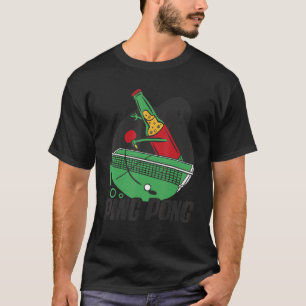 Bierflasche mit Tischtennis-Bierplays T-Shirt