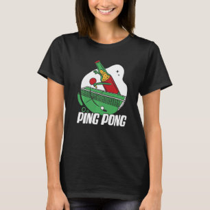 Bierflasche mit Tischtennis-Bierplays T-Shirt