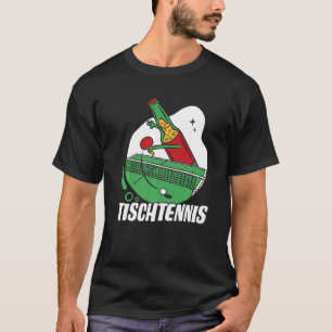 Bierflasche mit Tischtennis-Biertisch T-Shirt