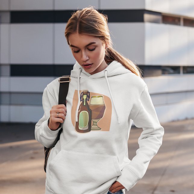 Bierflasche und Glas Rustikale Brauerei Hoodie (Von Creator hochgeladen)