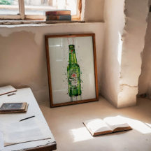 Bierflaschen-Wandkunst-Druck 'Malachite'