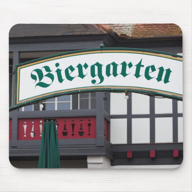 Biergarten-Schild, Deutschland Mousepad (Vorne)