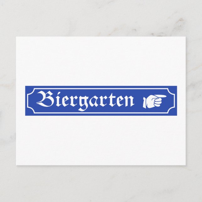 Biergarten Sign, Bayern, Deutschland Postkarte (Vorderseite)