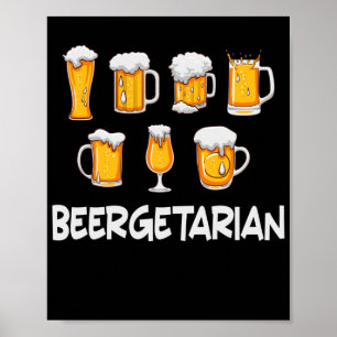 Biergetarier Bierdesign Craft Beer für Brauerei Poster