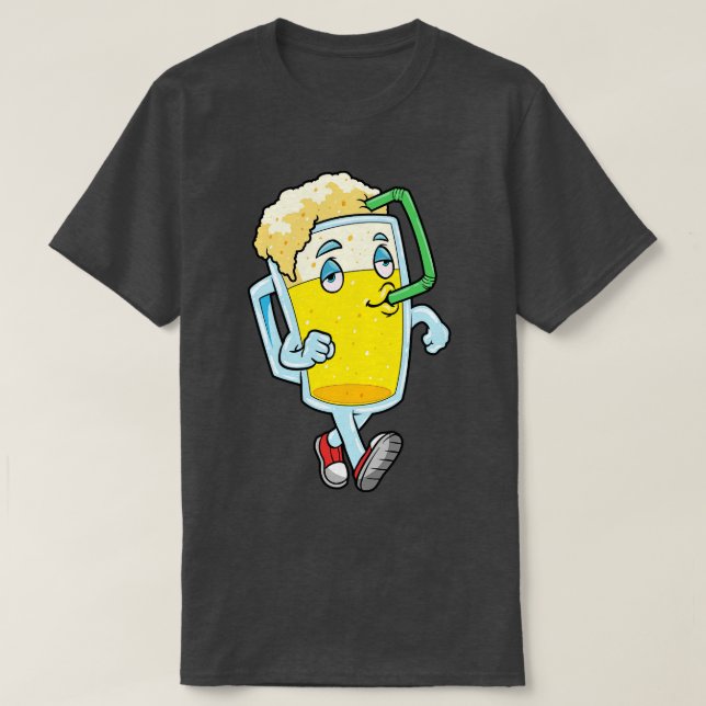 Bierglas mit Stroh T-Shirt (Design vorne)