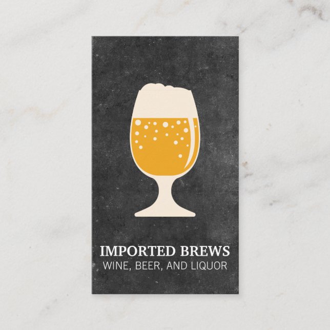 Bierglas und -schiefer visitenkarte (Vorderseite)