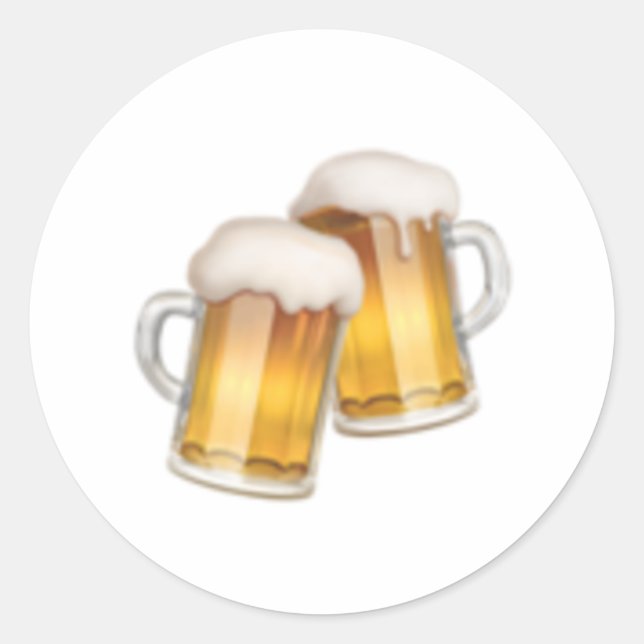 Bierklinkende Tasse - Emoji Runder Aufkleber (Vorderseite)
