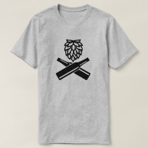 Bierkrebs Crossed Flaschen & Hop T-Shirt
