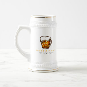 Bierkrug-Logo-Brauerei-Bar-Geschäft Stein Bierglas