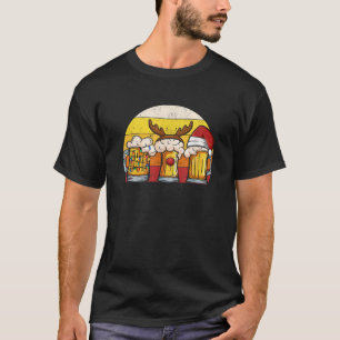 Bierkrug Weihnachtsbaum Lichter Santa Claus Hut Re T-Shirt