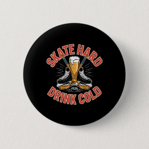 Bierliebhaber Eishockeyspieler Lustiges Eishockeyt Button
