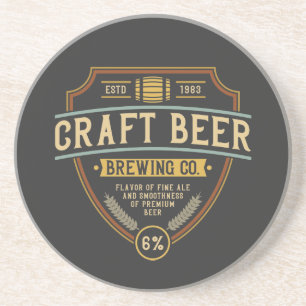 Bierlogo im Vintage-Style Getränkeuntersetzer