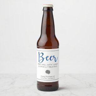 Bierpaare gut mit Truthühnern und schwierigen Verw Bierflaschenetikett