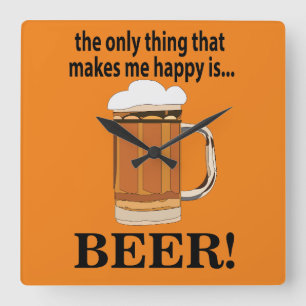 Bierparty Trinken Bier Quadratische Wanduhr