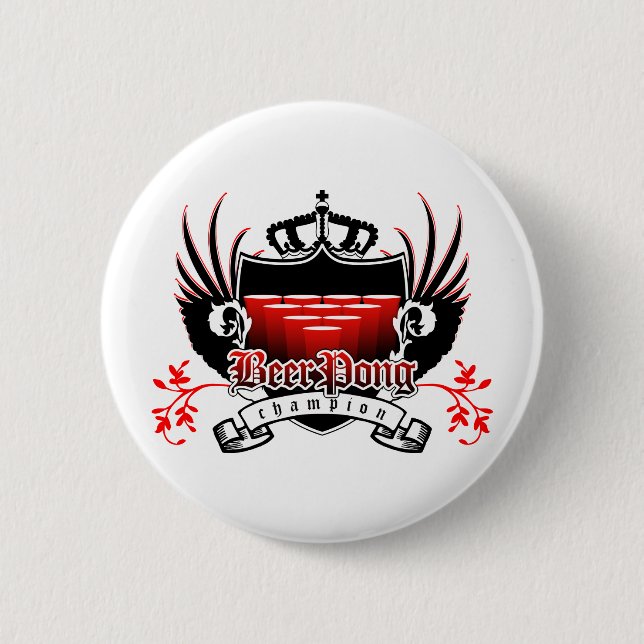 Bierpong-Champion für königliches Wappen Button (Vorderseite)
