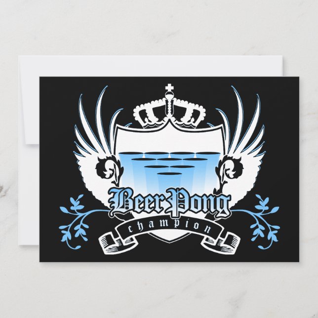 Bierpong-Champion für königliches Wappen Einladung (Vorderseite)