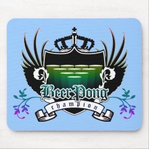 Bierpong-Champion für königliches Wappen Mousepad