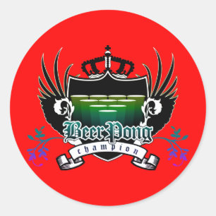 Bierpong-Champion für königliches Wappen Runder Aufkleber