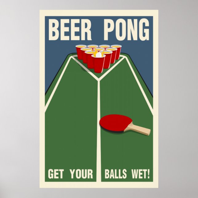 Bierpong: Hol dir deine Bälle nass! Poster (Vorne)