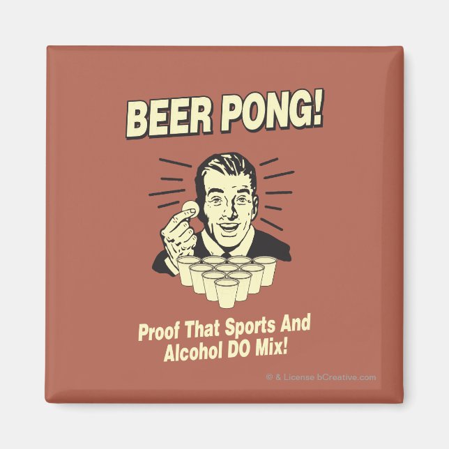 Bierpong: Proof Alcohol & Sports Mix Magnet (Vorne)