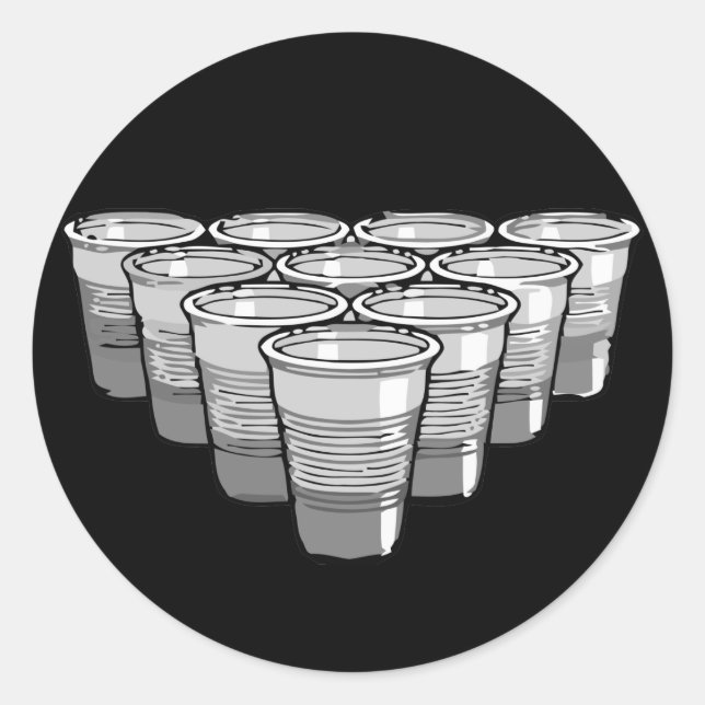 Bierpong Runder Aufkleber (Vorderseite)