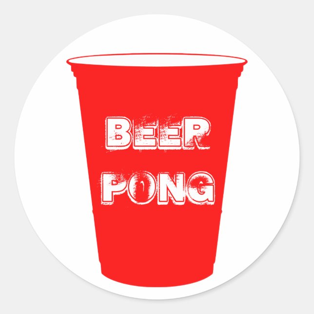 Bierpong Runder Aufkleber (Vorderseite)
