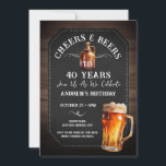 Biersorten 40. Geburtstagsfeier Party Einladung<br><div class="desc">Biersorten und Biersorten zum Geburtstag. Einfach zu personalisieren. Alle Texte sind individuell einstellbar und lassen sich für Ihr eigenes Party leicht ändern. Khalkboard und rustikale Holz Hintergrundelemente. Fun Chalkboard Wirbel und Schnörkel. Tasse von Aquarellbier. Einladungen für ihn. Bar oder Hinterhof GRILLEN Geburtstagsdesign. Jedes Alter,  ändern Sie einfach den Text.</div>