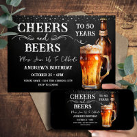 Biersorten 50. Geburtstag Rustikale Einladung