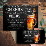 Biersorten 60. Geburtstag Rustikale Einladung<br><div class="desc">Biersorten und Biersorten zum Geburtstag. Einfach zu personalisieren. Alle Texte sind individuell einstellbar und lassen sich für Ihr eigenes Party leicht ändern. Chalkboard und rustikale Hintergrundelemente. Fun Chalkboard Wirbel und Schnörkel. Tasse von Aquarellbier. Einladungen für ihn. Bar oder Hinterhof GRILLEN Geburtstagsdesign. Jedes Alter,  ändern Sie einfach den Text.</div>