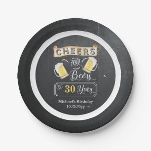 Biersorten bis 30 Jahre Geburtstagspapier Pappteller