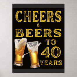 Biersorten bis 40 Jahre Rustikaler Geburtstag Poster