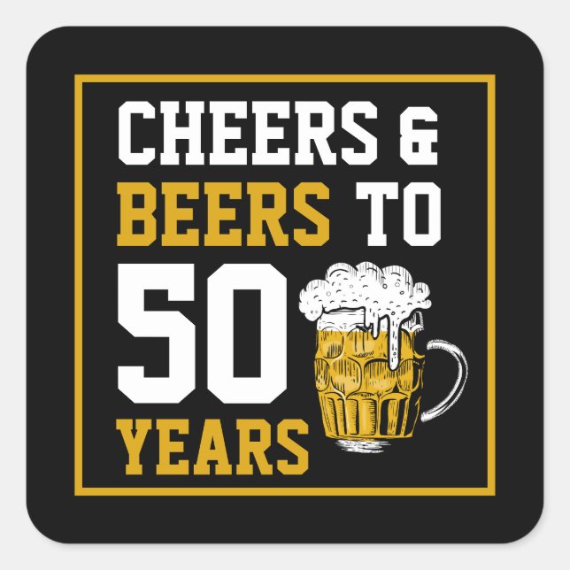 Biersorten bis 50 Jahre 50. Quadratischer Aufkleber (Vorderseite)