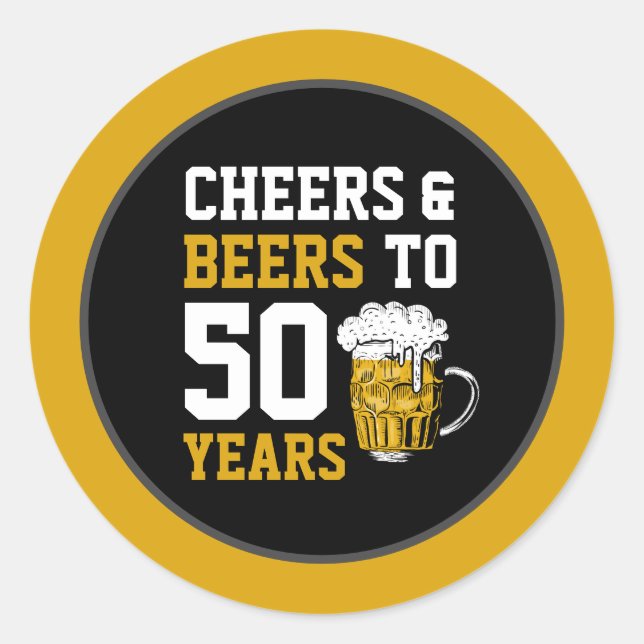 Biersorten bis 50 Jahre 50. Runder Aufkleber (Vorderseite)