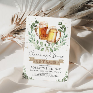 Biersorten bis 50 Jahre Erwachsener Geburtstag Einladung