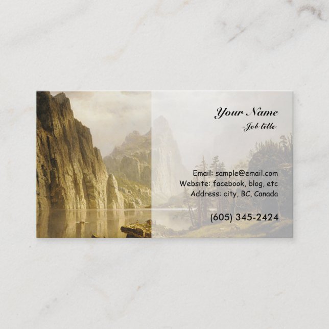 Bierstadt Albert Merced Fluss Yosemite Valley Visitenkarte (Vorderseite)