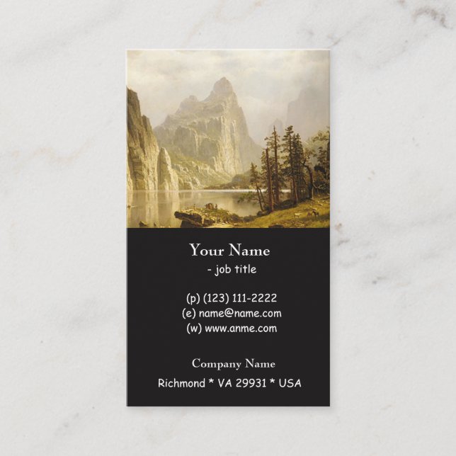 Bierstadt Albert Merced Fluss Yosemite Valley Visitenkarte (Vorderseite)