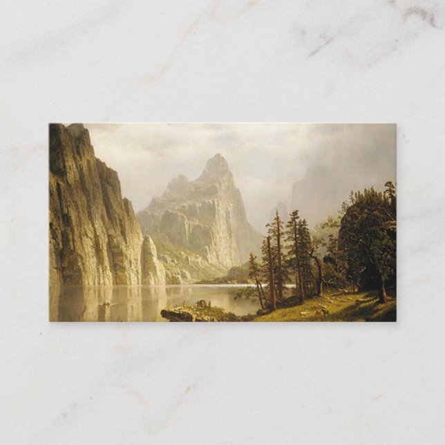 Bierstadt Albert Merced Fluss Yosemite Valley Visitenkarte (Vorderseite)