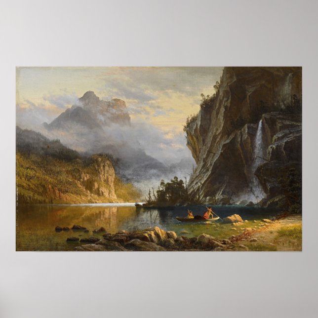 Bierstadt - Amerikanische Ureinwohner Speeren Fisc Poster (Vorne)