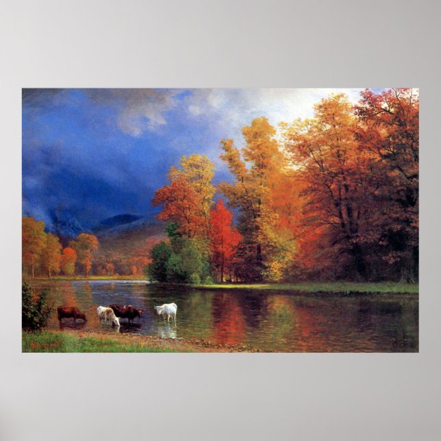 Bierstadt auf der Saco-Malerei Poster (Vorne)