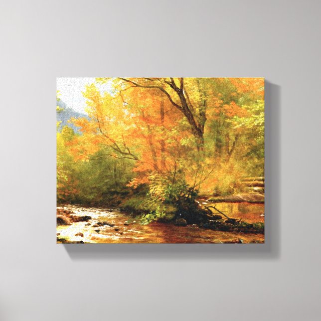 Bierstadt - Bach in Holz, Landschaft Leinwanddruck (Vorderseite)